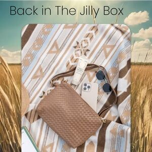 Jilly Box Tan Quilted Crossbody Bag with Textured Design